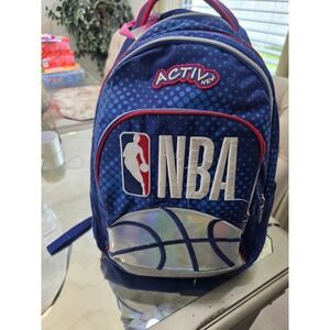 Activ New NBA Basketball Backpack Blue Red Holographic Kids School Bag